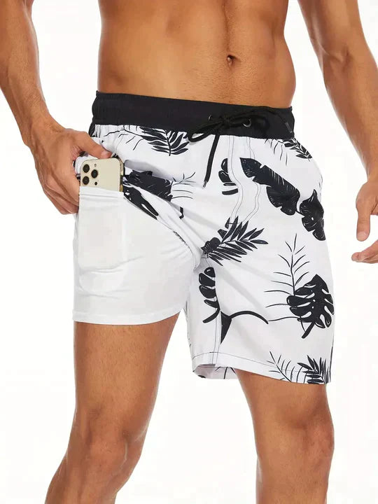 Trendige Herren-Badeshorts mit Innenfutter und praktischem Handytasche