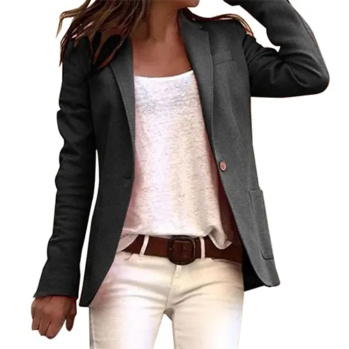 Blazer de Travail Décontracté pour Femmes – Eleganter Business-Blazer mit klassischem Reverskragen