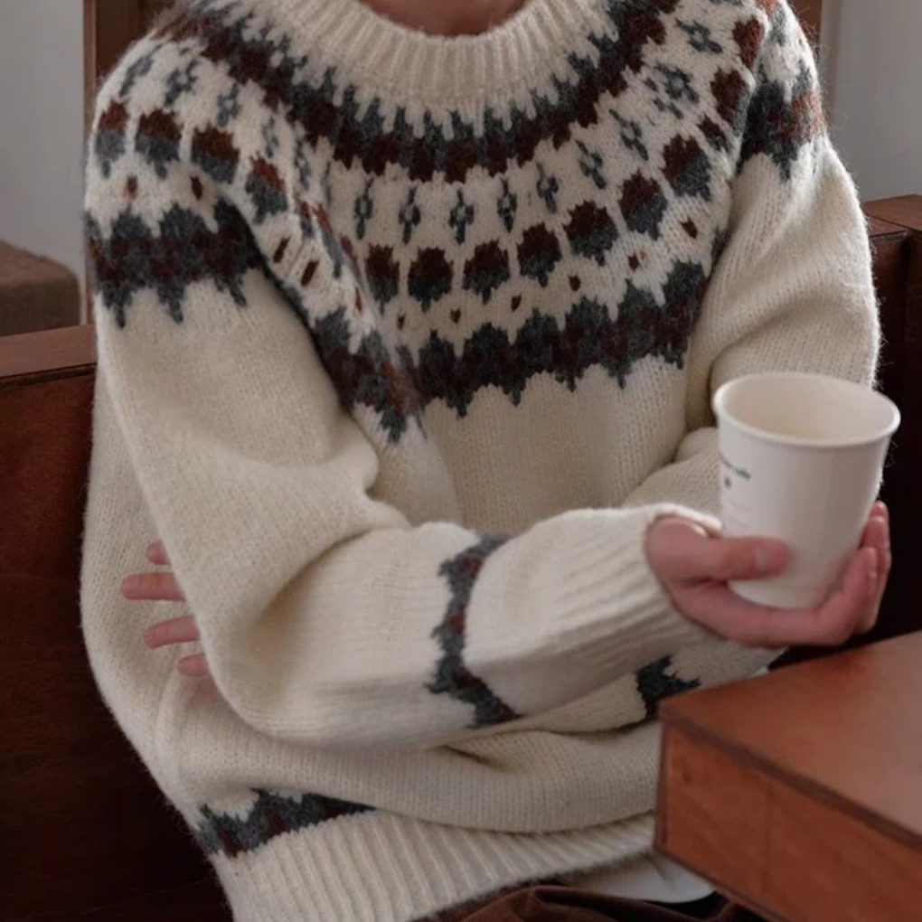 Herren Vintage Rundhalspullover – Retro-Stil