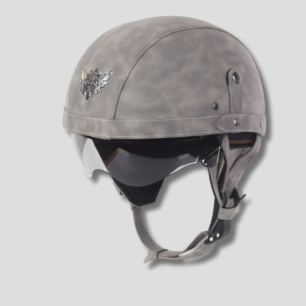 Vintage-Motorradhelm mit einziehbarem Visier