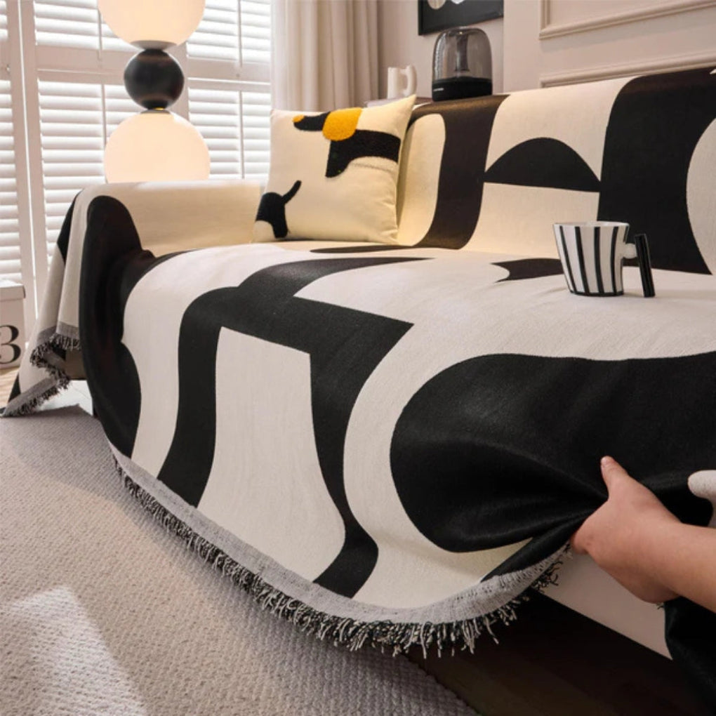 Moderner geometrischer Sofabezug