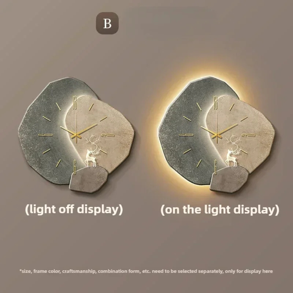 Moderne minimalistische Wanduhr mit Licht