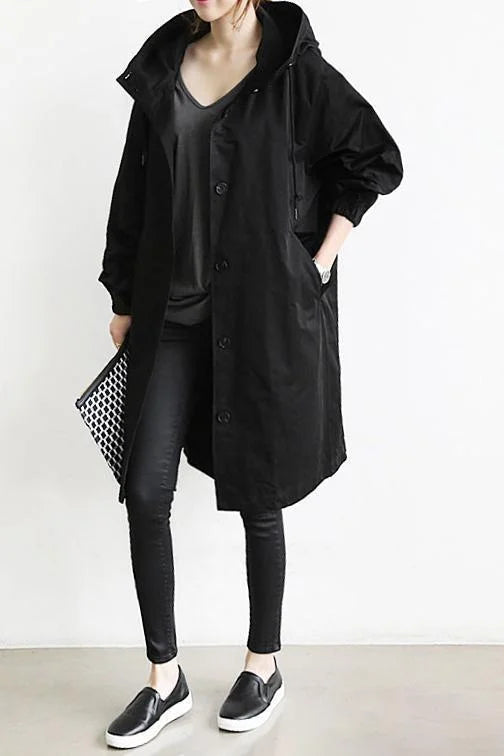 Wasserabweisender Oversized Trenchcoat in Halblanger Passform