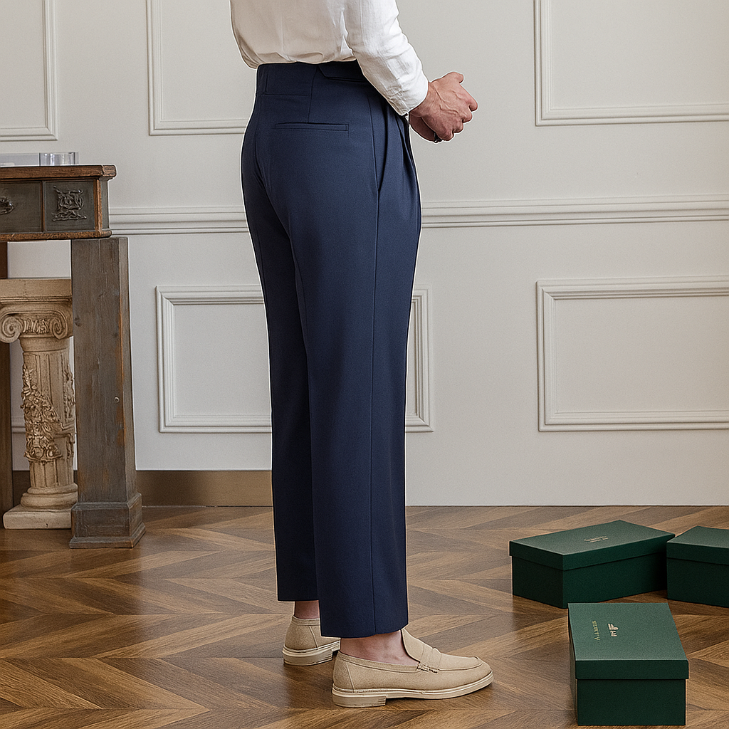 Formelle Herrenhose mit hoher Taille und schmaler Passform