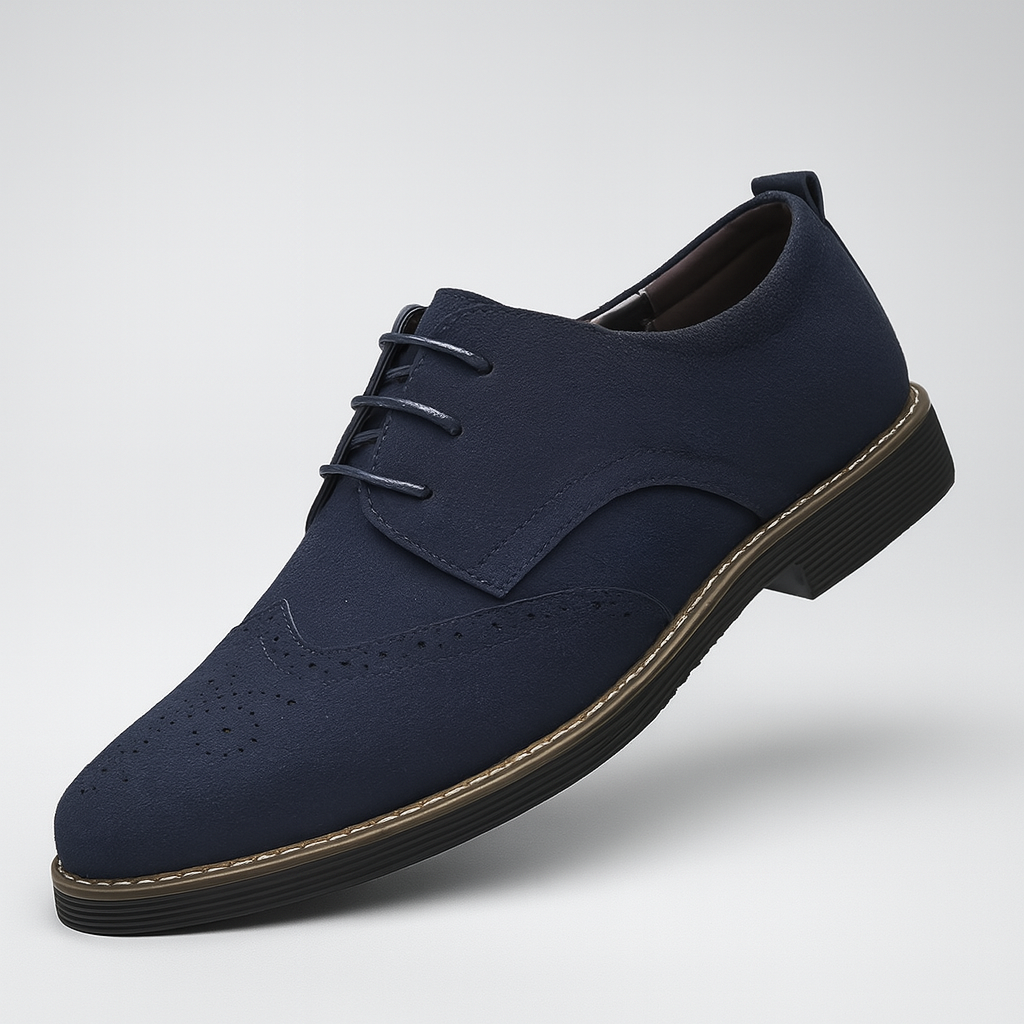 Oxford-Schuhe aus Wildleder mit Brogue-Detail