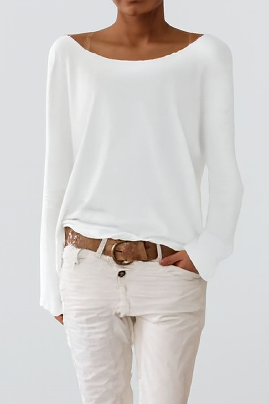 Schlichtes langärmliges T-Shirt