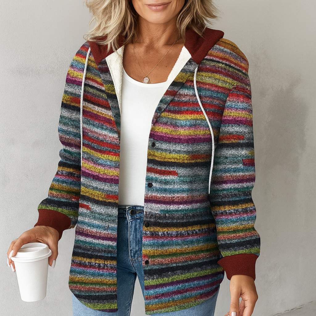 Gemütlicher Damenmantel mit Kapuze