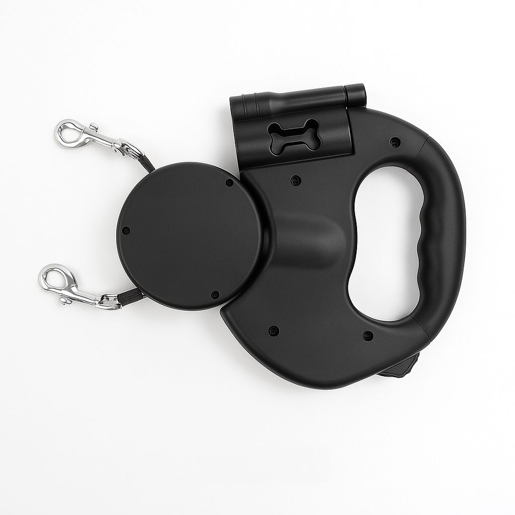 Doppelte einziehbare Hundeleine mit 360°-Drehung