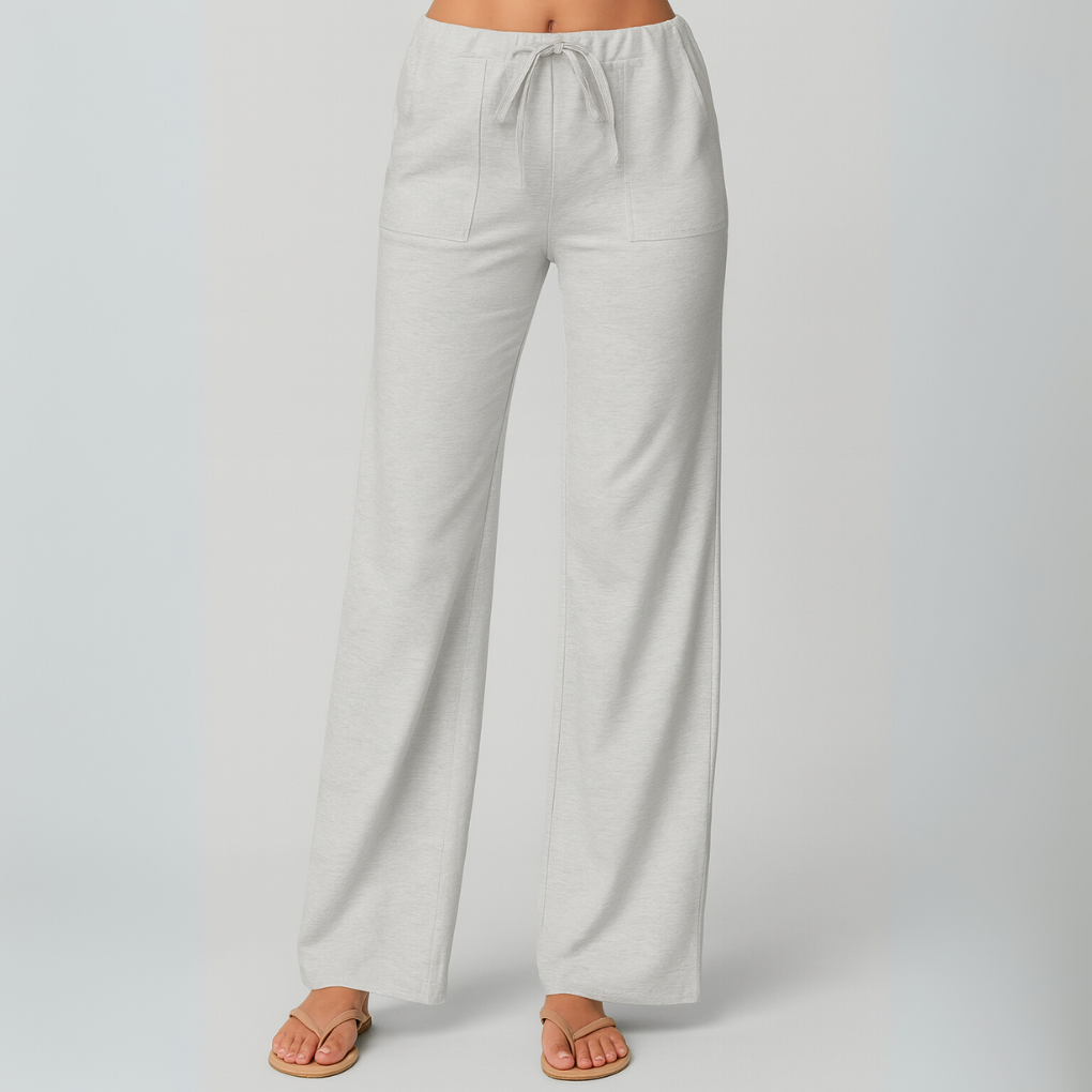 Locker geschnittene Freizeithose aus Leinenmischung