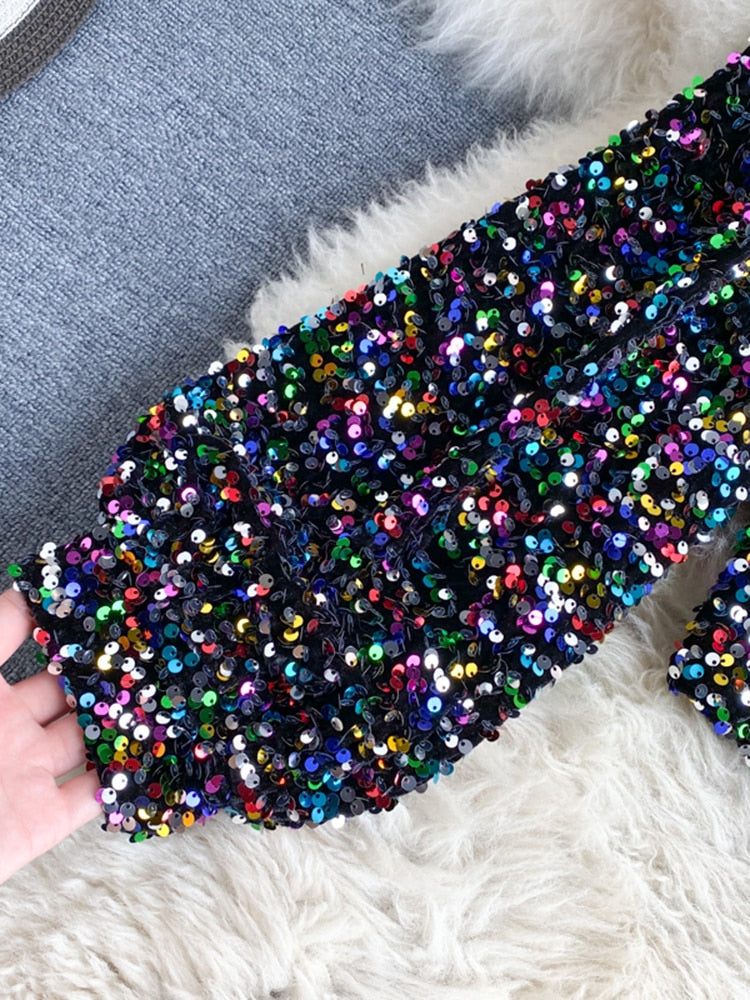 Fleur Glitter One Shoulder Top Farromode afbeelding 17