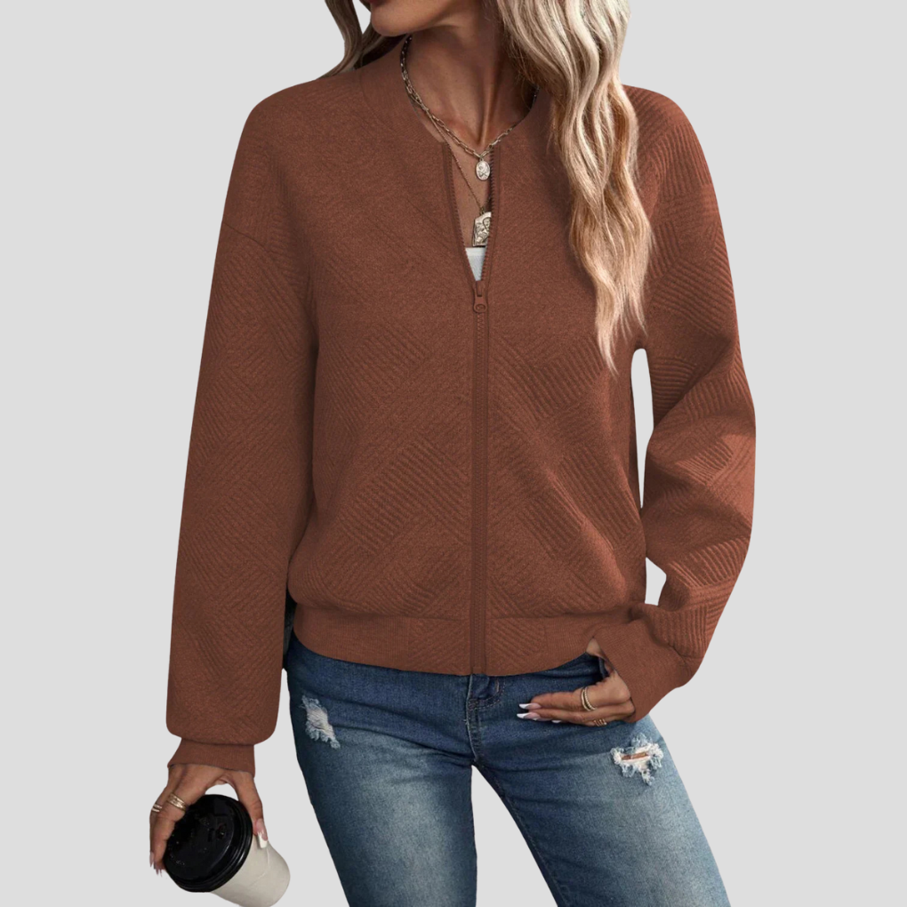 Damen-Strickjacke mit langen Ärmeln