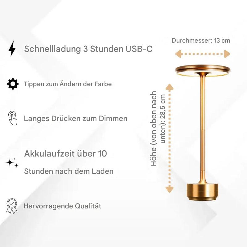 Einfache, kabellose Tischlampe mit Ladefunktion