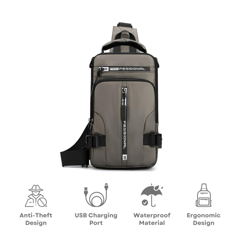 Wandelbare Umhängetasche für Herren mit Diebstahlschutz