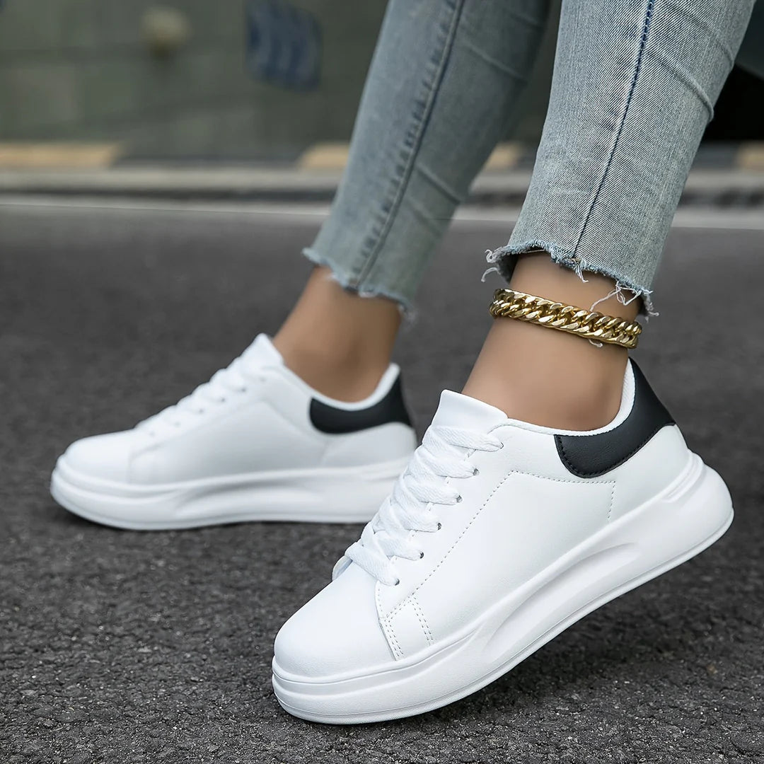 Weiße Leder-Sneakers für Damen