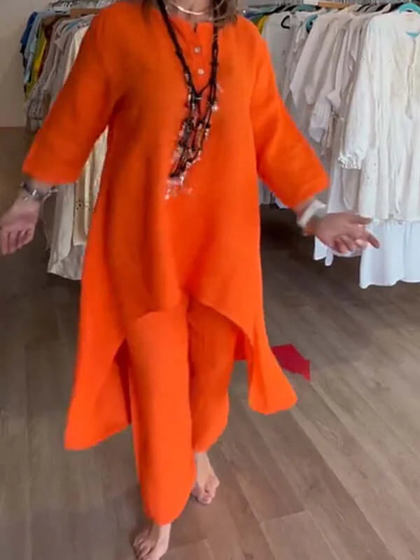 Luftiger Damen-Leinenanzug mit stilvoller Leichtigkeit