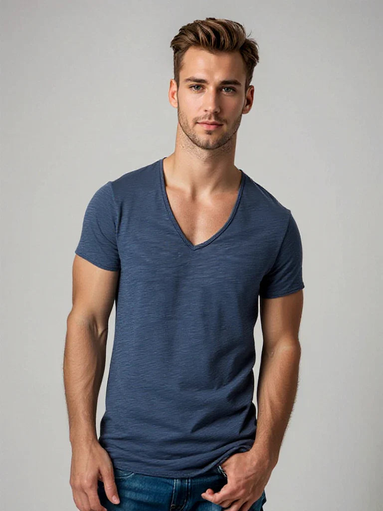 Casual Herren-T-Shirt mit V-Ausschnitt