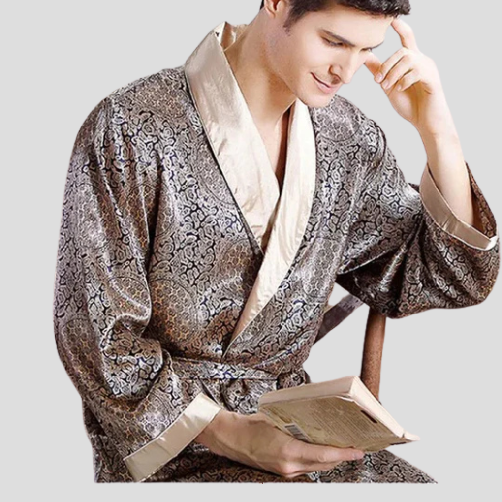 Herren-Kimono-Bademantel aus Satin