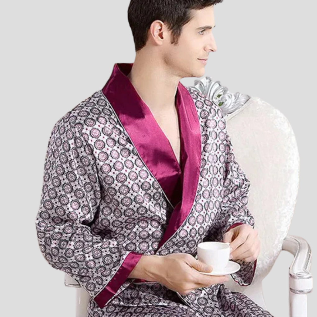 Herren-Kimono-Bademantel aus Satin
