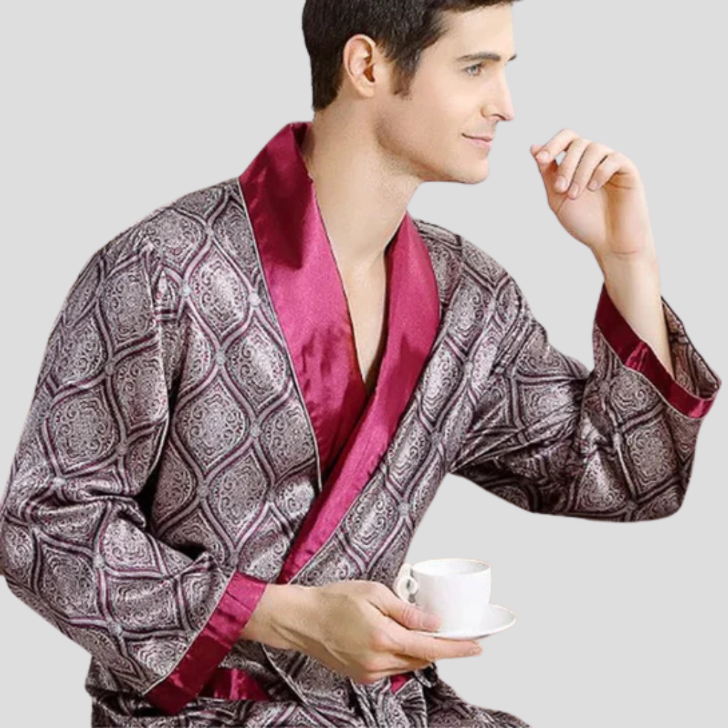 Herren-Kimono-Bademantel aus Satin