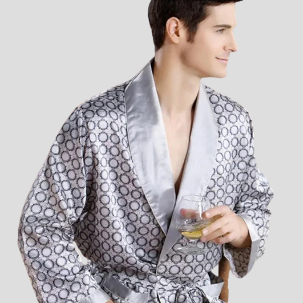 Herren-Kimono-Bademantel aus Satin