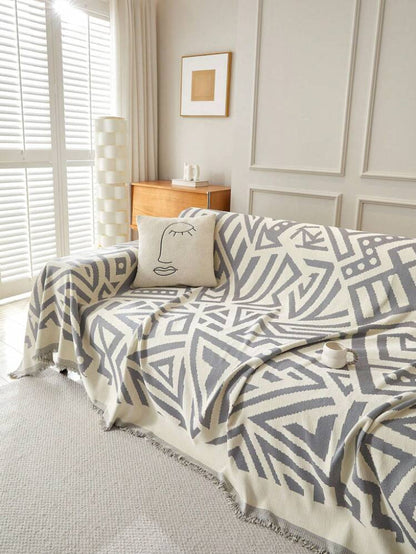 Chenille-Sofahandtuch im Bohème-Stil