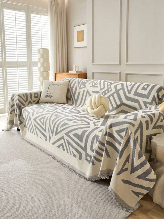 Chenille-Sofahandtuch im Bohème-Stil