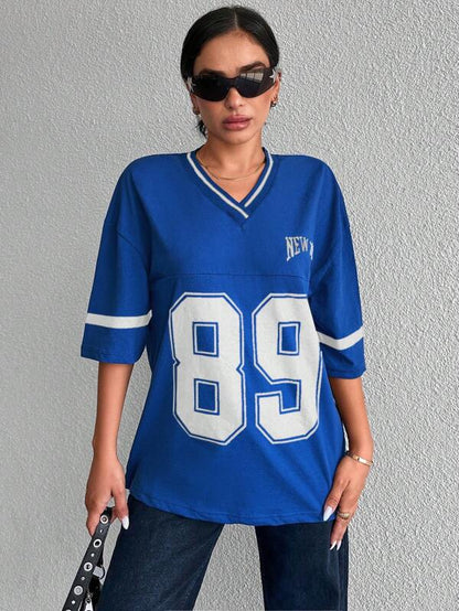 Oversized Baseball-Football-Shirt für Damen mit sportlichem Flair