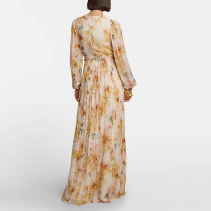 Elegantes Midi-Ballkleid aus Leinenseide für Damen