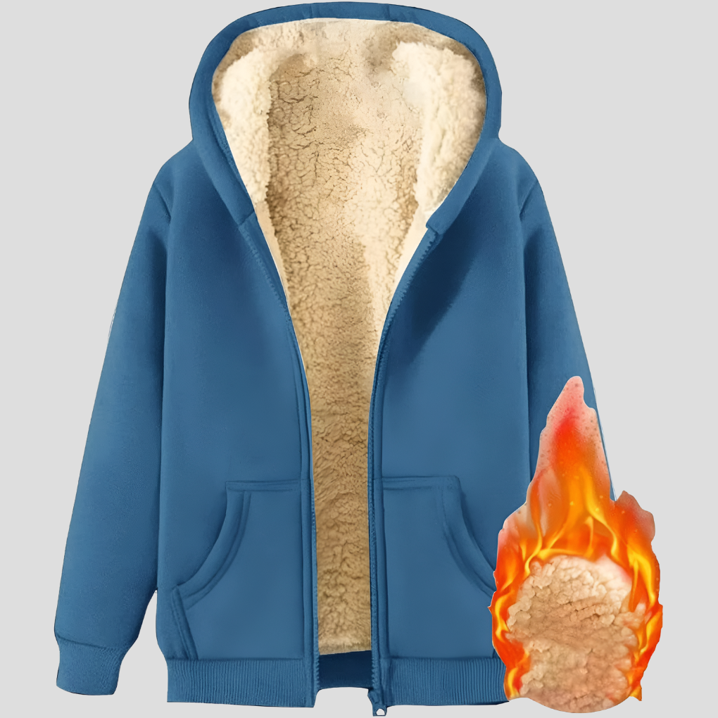 Warme Herren-Winterjacke mit Fleecefutter und Kapuze