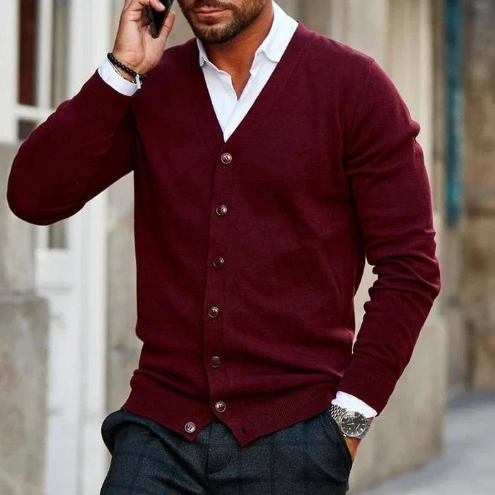 Gestrickter Cardigan-Pullover für Herren