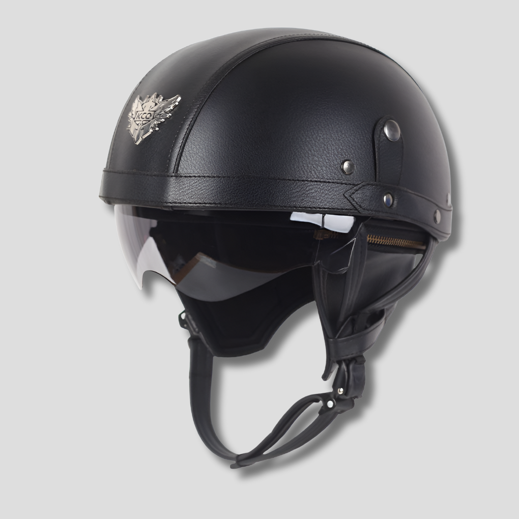 Vintage-Motorradhelm mit einziehbarem Visier