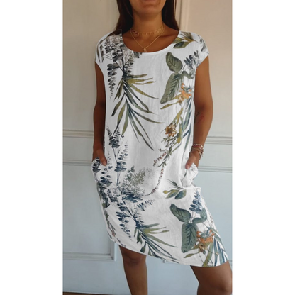 Luftiges Maxikleid mit Boho-Print und Volantärmeln