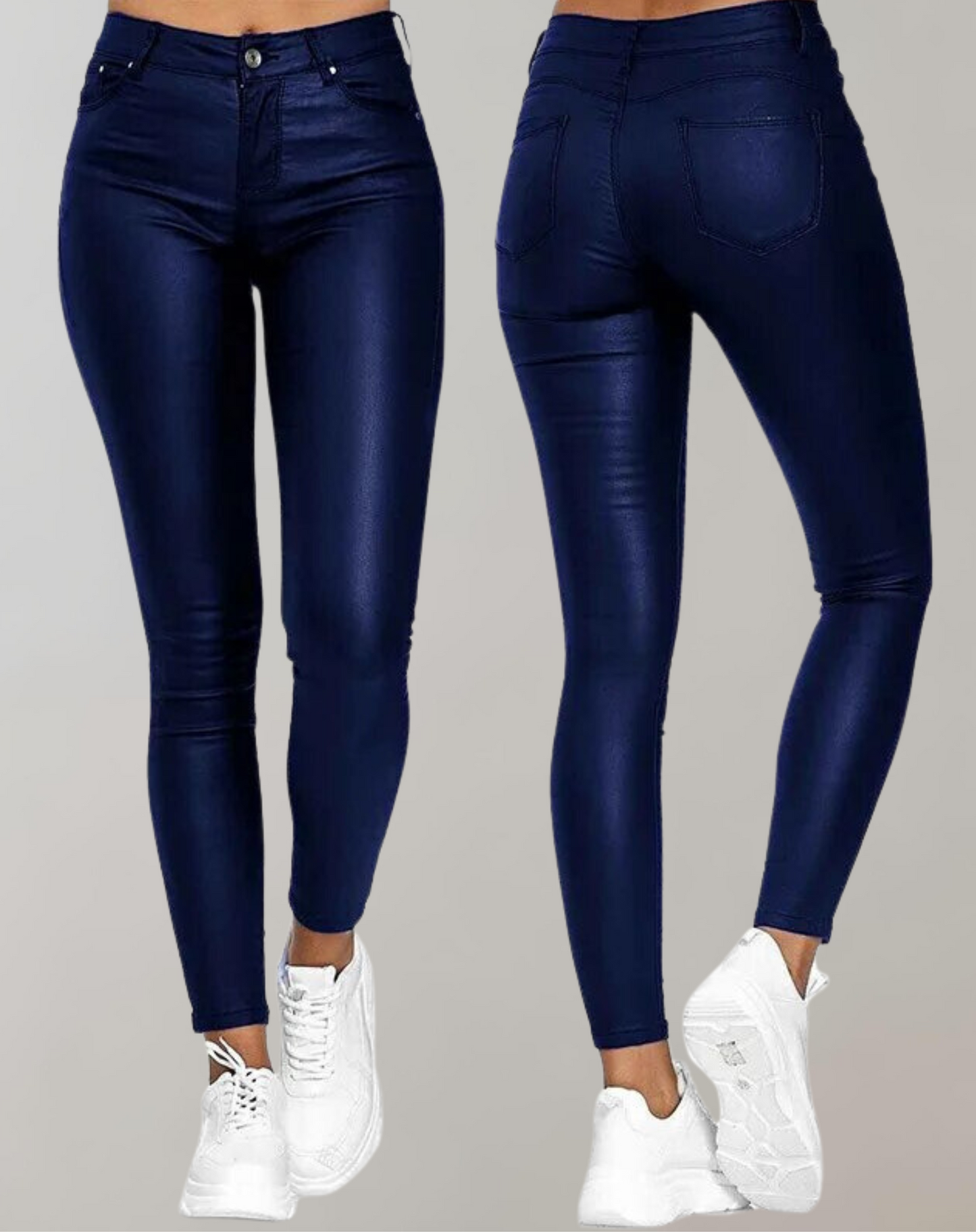 Elegante High-Waist-PU-Lederhose für Damen