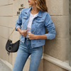 Klassische Jeansjacke mit Knopfleiste für Damen