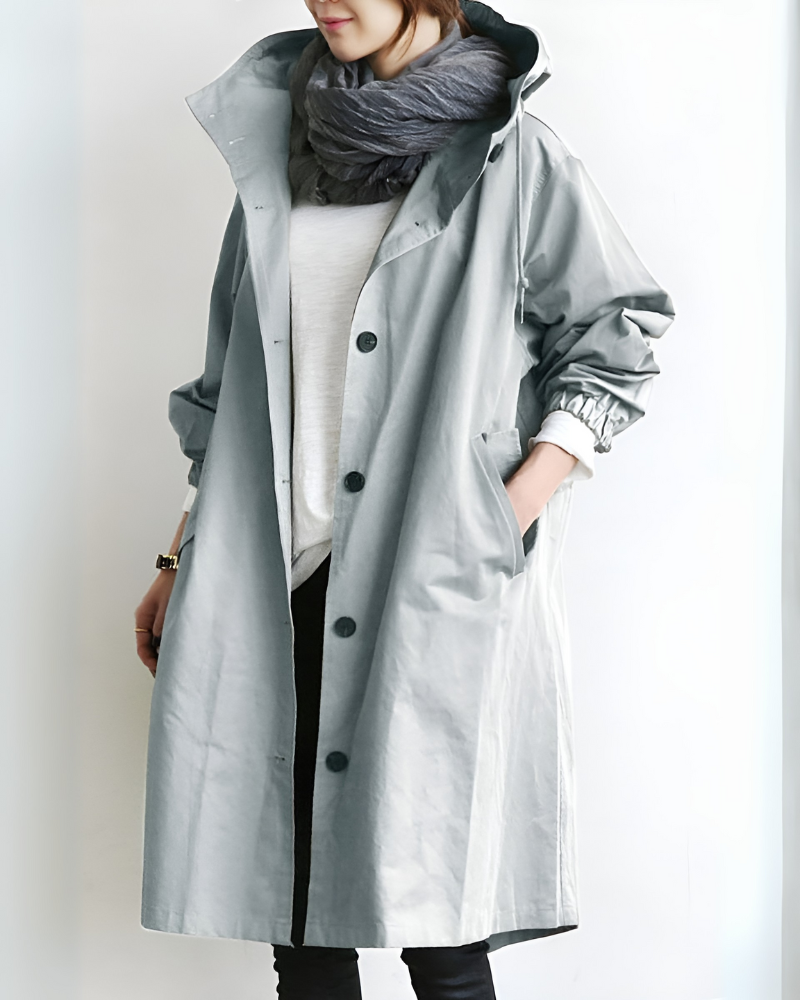 Klassischer Trenchcoat mit Kapuze