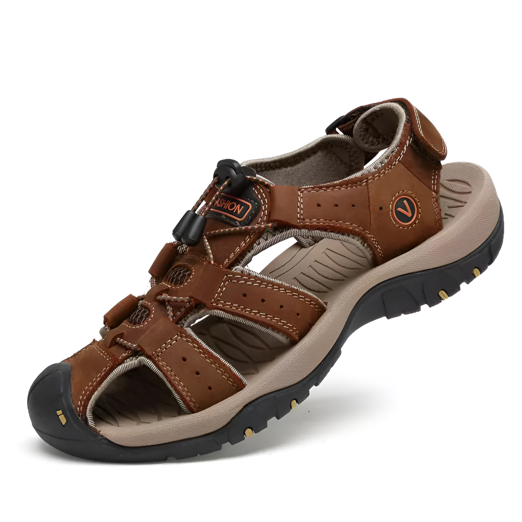 Orthopädische Herrensandalen mit verstellbaren Riemen