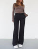 Damenhose mit hoher Taille und weitem Bein