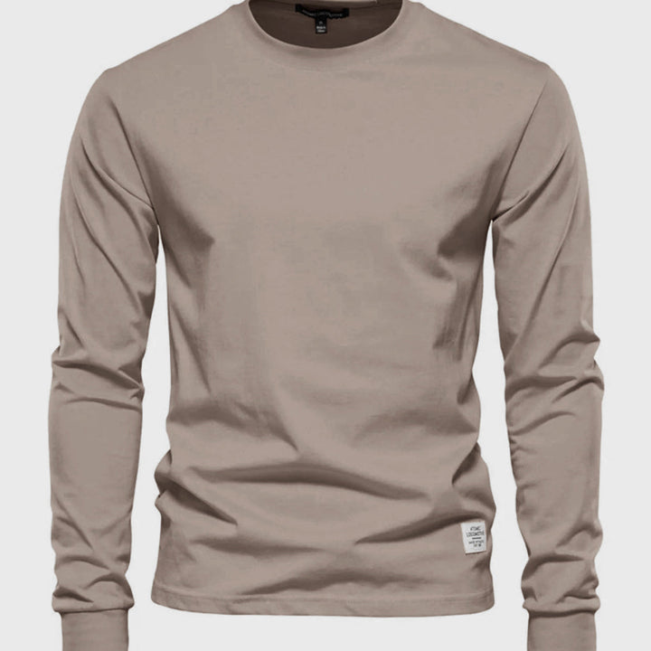 Herren Langarmshirt aus Baumwolle mit Rundhalsausschnitt