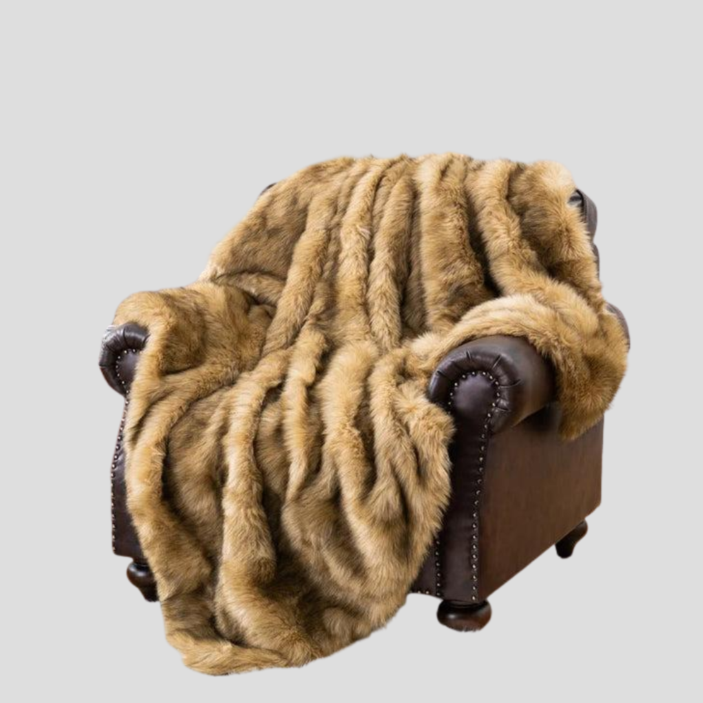 Luxuriöse Überwurfdecke aus Kunstpelz