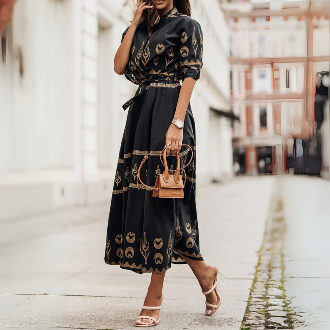 Kurzärmliges Baumwollkleid für Damen