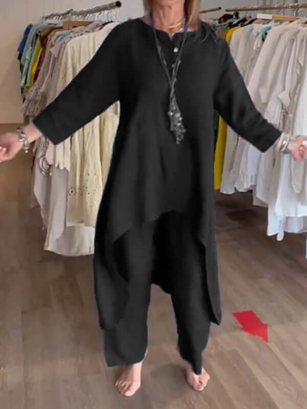 Luftiger Damen-Leinenanzug mit stilvoller Leichtigkeit