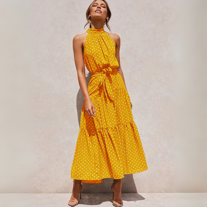 Fit-and-Flare-Midikleid mit Polka Dots