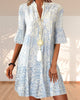 Midi-Kleid mit weitem Schnitt und Boho-Print