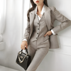 3-teiliges Büro-Blazer-Anzug-Set für Damen