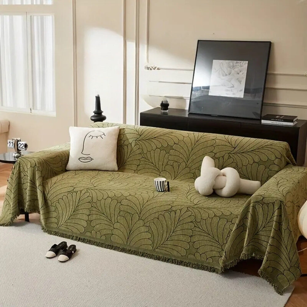 Staubdichter, Wendbarer Sofabezug mit Jacquard Blattmuster