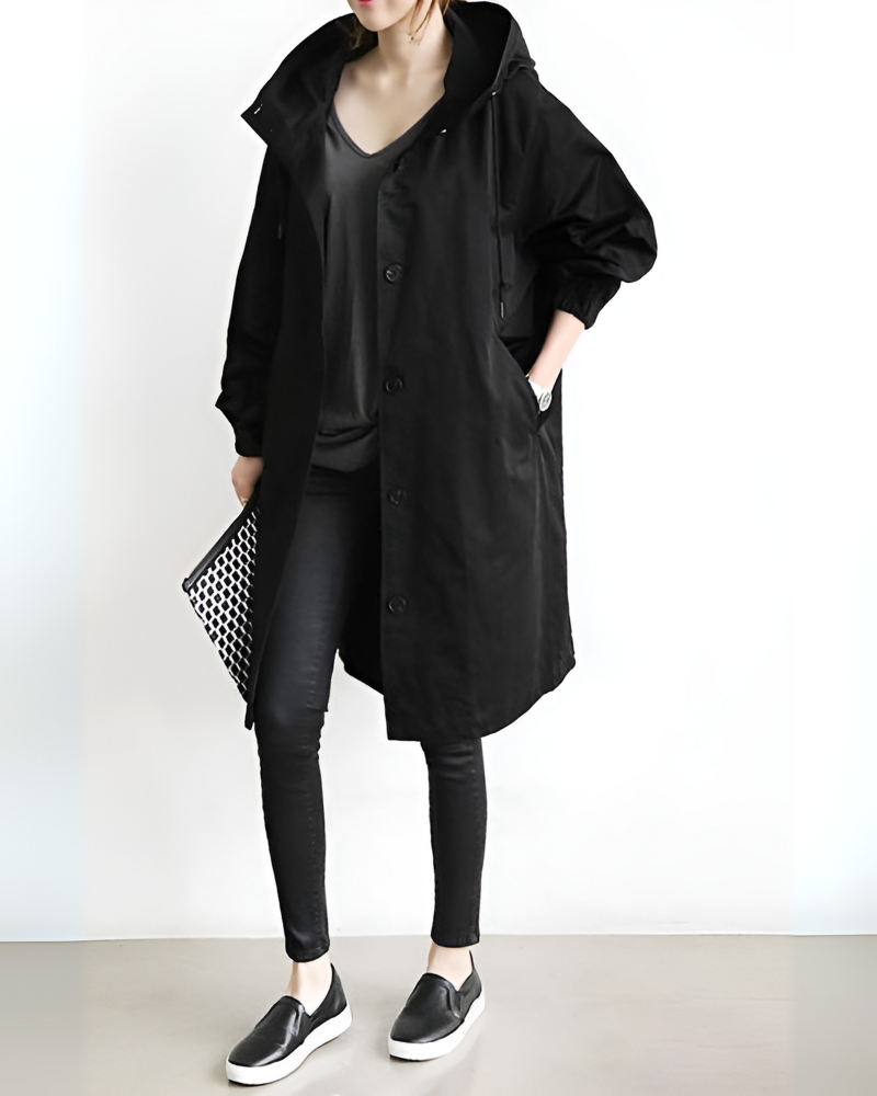 Klassischer Trenchcoat mit Kapuze