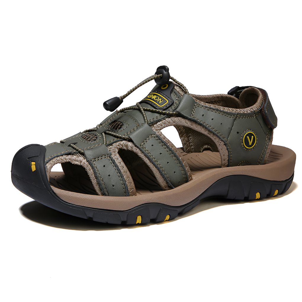 Orthopädische Herrensandalen mit verstellbaren Riemen