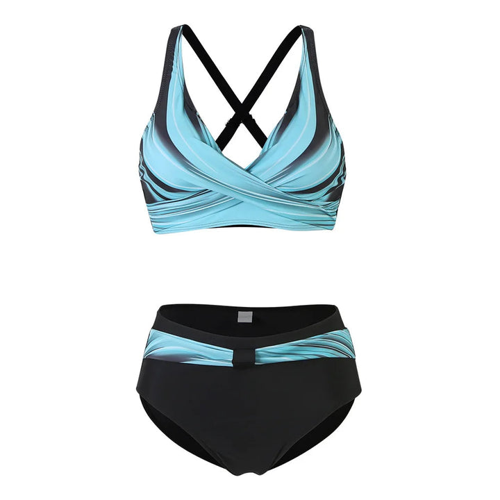 High Waist Bikini Set mit Stilvollem Print
