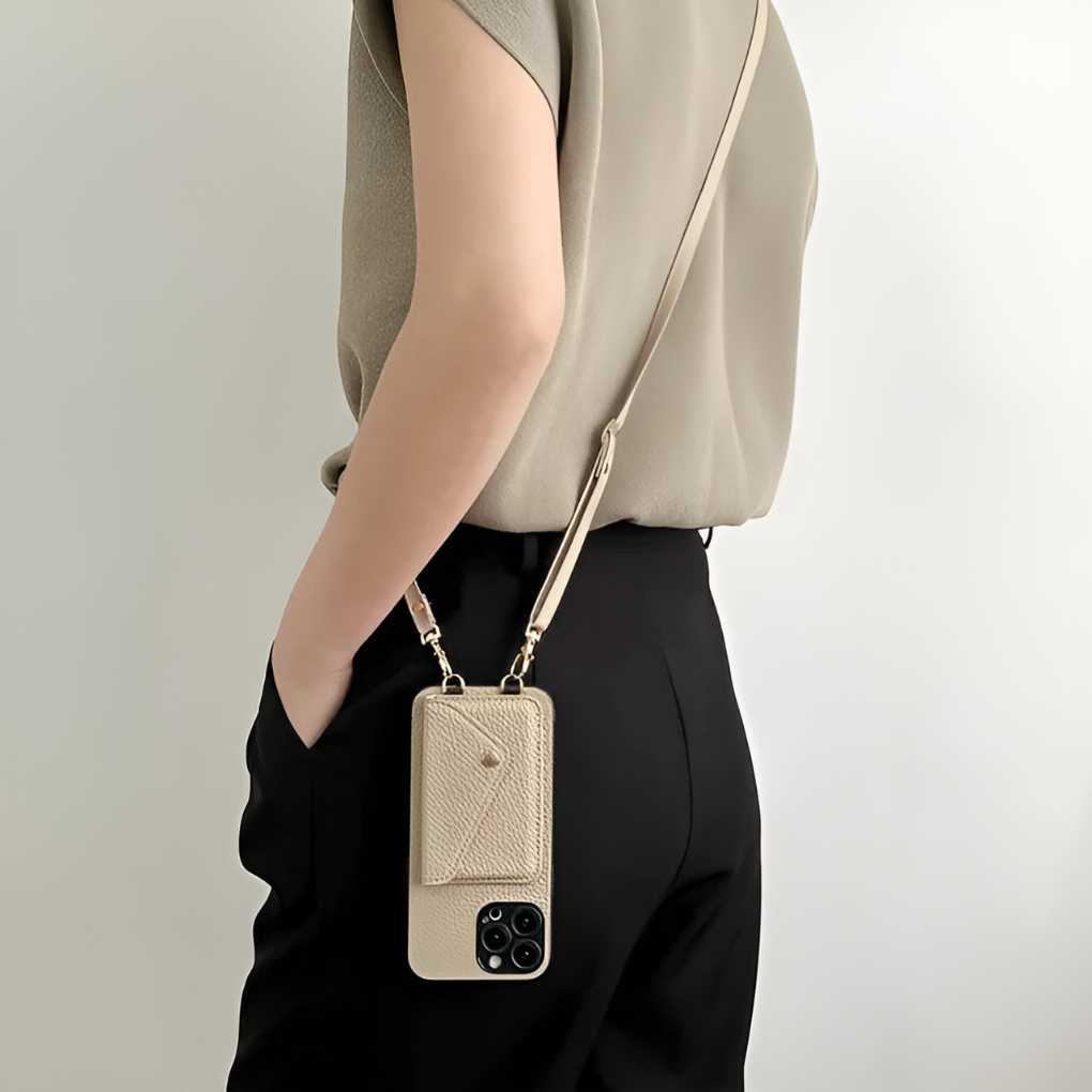 Telefonhülle mit Schlüsselband und Kartenhalter