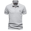 Luxuriöses Baumwoll-Poloshirt mit Hirsch Stickerei